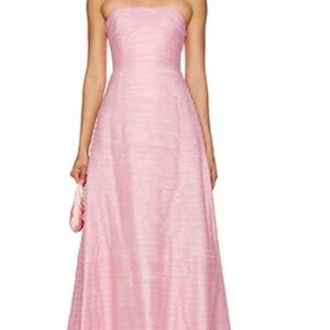 Aje Strapless Pink Dress